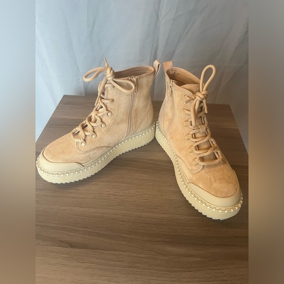 Women's Tan Platform Boots - Picture 1 of 9